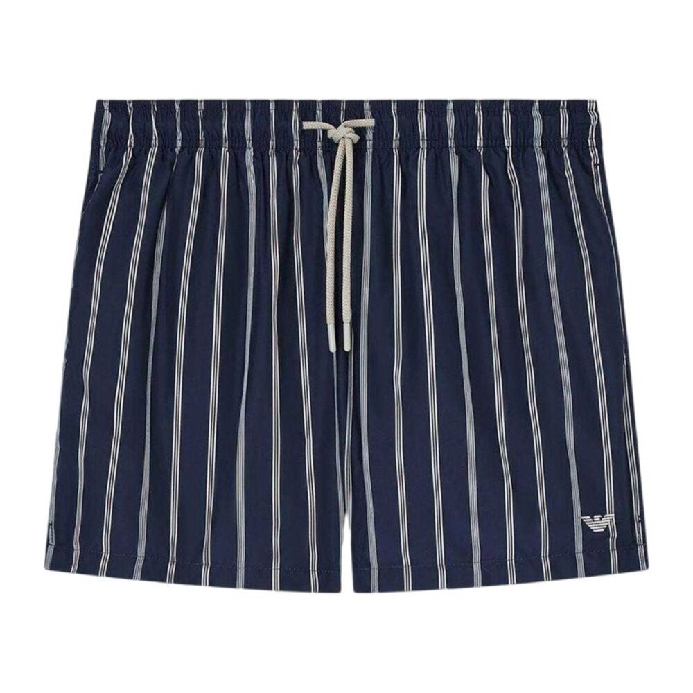 Emporio Armani EA7 Mens Striped Lightweight Swimming Trunks / Blue/Black